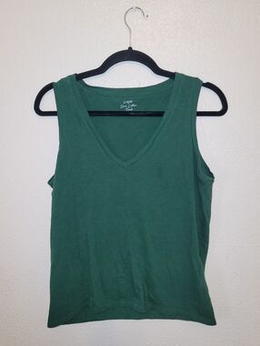 Jcrew Slub Cotton Tank Womans Green  Size Small